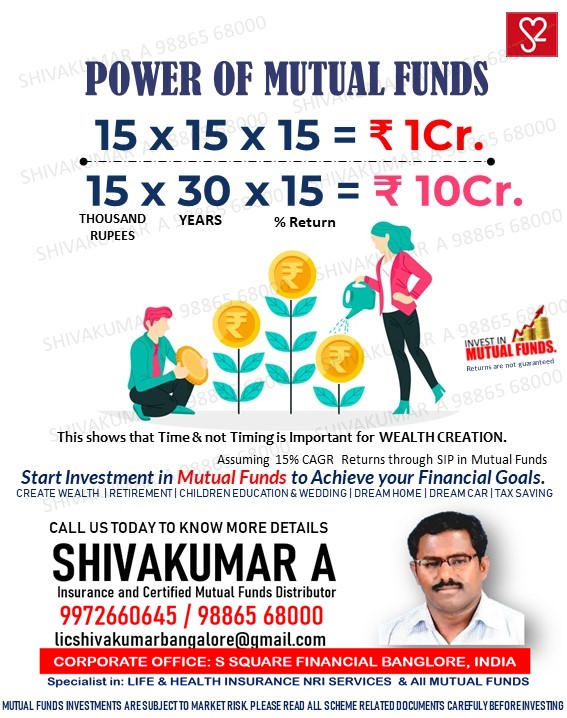 Mutual funds SIP with Term Insurance plan, shivakumar Bangalore, insurance agent Bangalore, sip, sip shivakumar, lic agent, lic india, mutual funds
