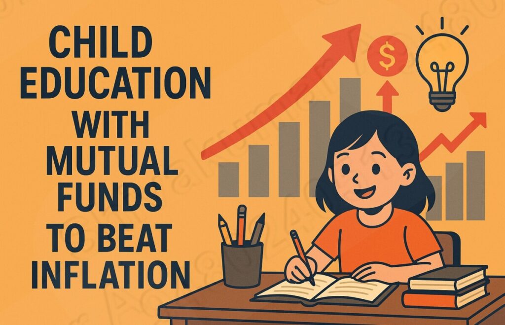 Child Education with Mutual Funds to beat inflation, Child education mutual fund, Mutual funds for child's future, Education planning with SIP, Inflation-beating investment for children, Long-term investment for child education, Best mutual funds for child education, Child education goal planning, Mutual funds vs savings for education, Secure child’s future with SIP, Invest early for child education, Mutual fund SIP for kids, Education corpus planning India, Inflation-proof child investment, Systematic investment plan for children, Wealth creation for child’s future, Tax saving child education fund, Smart investment for education needs, Higher education mutual fund planning, Kids education and inflation hedge, Financial planning for children's education,